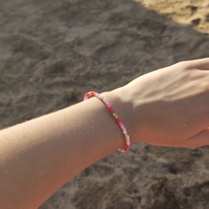 Bracelet Perles Rose Corail